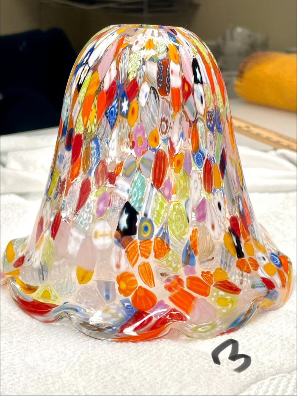 Murano Glass Millefiori Pendant light vintage hand blown Italian authentic used